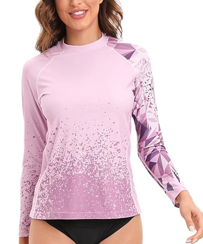 HUGE SPORTS Damen Rash Guard Langarm Sonnenschutz UPF 50+ Bademode Shirts Quick Dry Badeanzug Surf Top, Jaguar, Medium von HUGE SPORTS