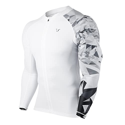 HUGE SPORTS Herren-Badeshirts, langärmelig, Reißverschluss, Rashguard, UPF 50+, Sonnenschutz, schnelltrocknend, Adler, L von HUGE SPORTS