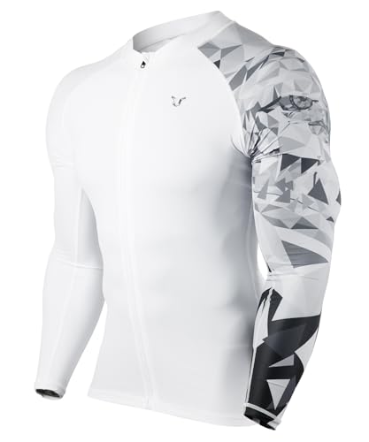 HUGE SPORTS Herren Badeshirts Langarm Reißverschluss Rashguard UPF 50+ Sonnenschutz Schnell trocknend, Adler, XXL von HUGE SPORTS