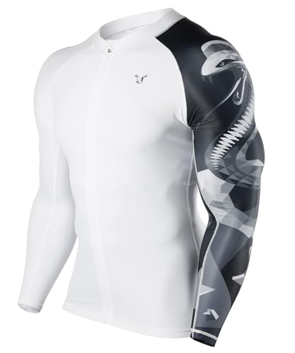 HUGE SPORTS Herren Badeshirts Langarm Reißverschluss Rashguard UPF 50+ Sonnenschutz Schnell trocknend, Cobra, M von HUGE SPORTS