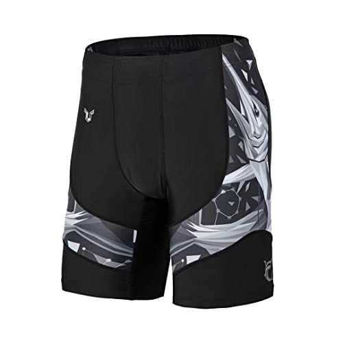 HUGE SPORTS Herren-Badeshorts, Kompression, Schwimmen, Jammer, kühl, trocken, aktiver Badeanzug, Schwimmen, athletisch, Workout, Laufshorts, Beast Layer, Schwertfisch, 56 von HUGE SPORTS