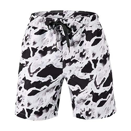 HUGE SPORTS Herren Badeshorts, Quick Dry Beach Boardshorts mit Netzfutter und Taschen - mehrfarbig - Medium von HUGE SPORTS