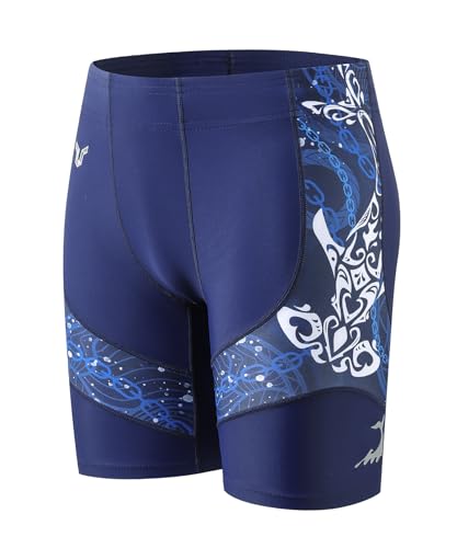 HUGE SPORTS Herren Jammer Schwimmhose Lang Badehose Eng Badeanzug Schwimmen (Hammerhead Shark,L) von HUGE SPORTS