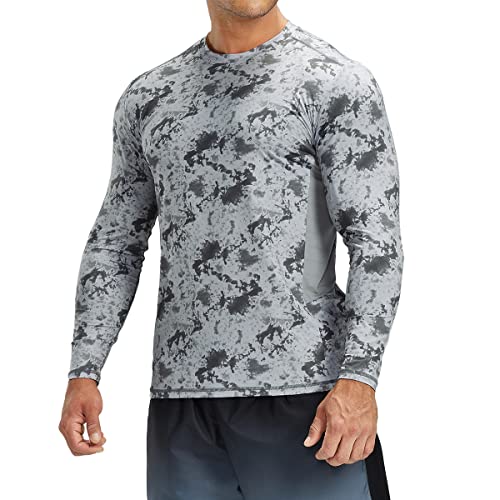 HUGE SPORTS Herren Langarm Laufshirt Langarmshirt Atmungsaktiv Sonnenschutz T Shirt Funktionsshirt Grau S von HUGE SPORTS