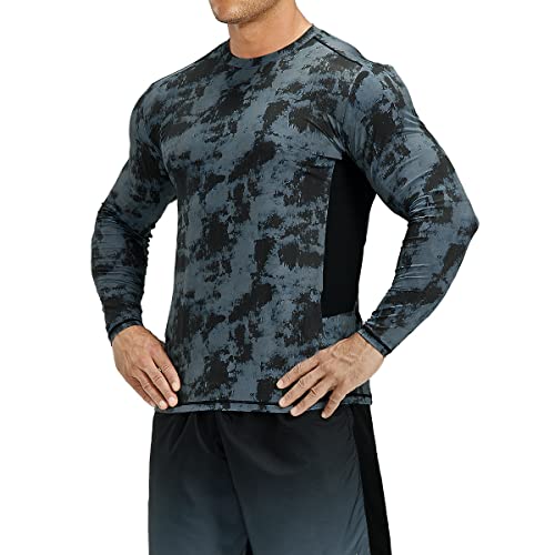 HUGE SPORTS Herren Langarm Laufshirt Langarmshirt Atmungsaktiv Sonnenschutz T Shirt Funktionsshirt Schwarz S von HUGE SPORTS