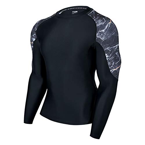 HUGE SPORTS Herren Rashguard zum Surfen Langarm Rash Vest Shirt für Schwimmen Outdoor Aktivitäten Magma 2XL von HUGE SPORTS