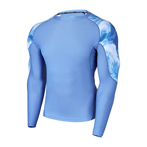 HUGE SPORTS Herren Rashguard zum Surfen Langarm Rash Vest Shirt für Schwimmen Outdoor Aktivitäten Ozean L von HUGE SPORTS