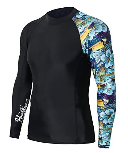 HUGE SPORTS Herren Spleiß Rashguard Langarm Rash Guard Shirt Wasser alle Outdoor Aktivitäten Surfen Schwimmen Tukan 2XL von HUGE SPORTS