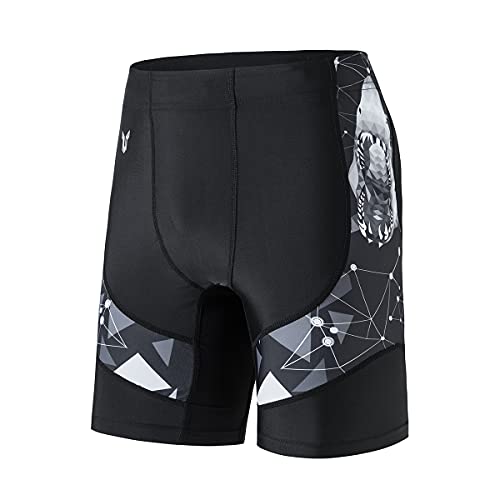 HUGE SPORTS Herren Splice Schwimmhose Kompression Jammer Lang Wilde Serie (Hai,XL) von HUGE SPORTS