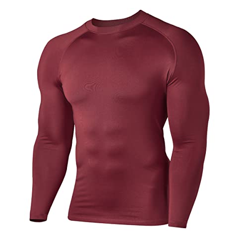 HUGE SPORTS Herren Thermo Unterhemd Langarm Thermounterwäsche Oberteile Atmungsaktiv Langarmshirt für Winter Outdoor Kastanienbraun L von HUGE SPORTS