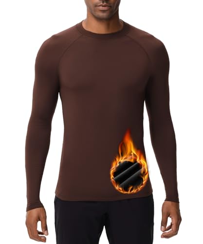 HUGE SPORTS Herren Thermo Unterhemd Langarm Thermounterwäsche Oberteile Atmungsaktiv Langarmshirt für Winter Outdoor Running von HUGE SPORTS