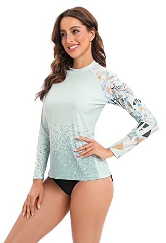HUGE SPORTS Rash Guard für Damen Rashguard Langarm Bademode Shirts Schnell Trocknender Swimsuit (Adler, M) von HUGE SPORTS