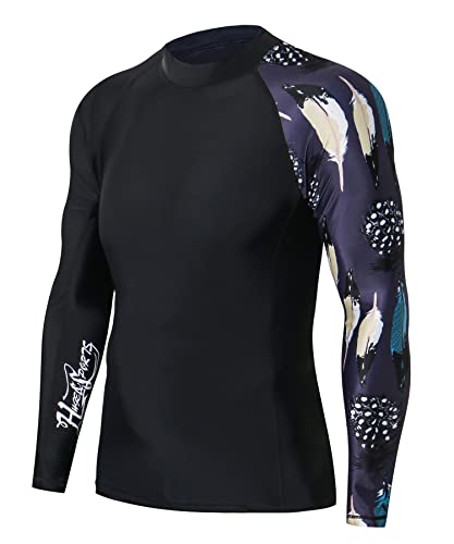 HUGE SPORTS Schwimmshirt Herren Langarm Rashguard Shirt Wasser Surfen Schwimmen Laub M von HUGE SPORTS