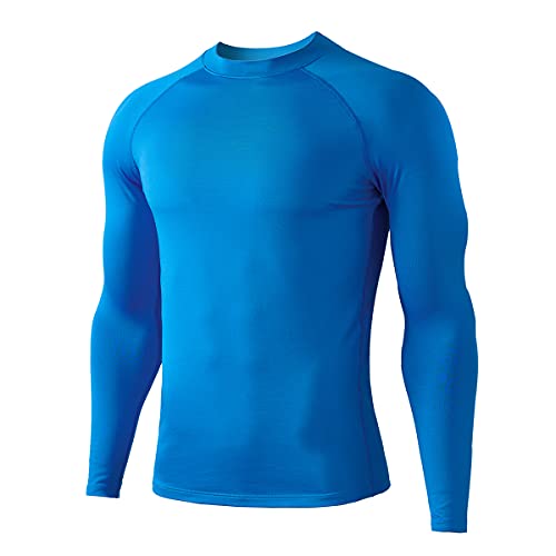 HUGE SPORTS Thermo Unterhemd Herren Innenfleece Langarmshirt Funktionswäsche für Winter Ski Blau 3XL von HUGE SPORTS