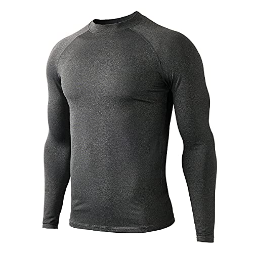 HUGE SPORTS Thermo Unterhemd Herren Innenfleece Langarmshirt Funktionswäsche für Winter Ski Grau 3XL von HUGE SPORTS