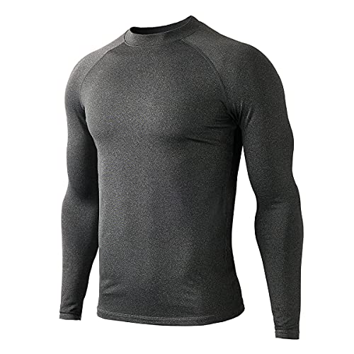 HUGE SPORTS Thermo Unterhemd Herren Innenfleece Langarmshirt Funktionswäsche für Winter Ski Grau S von HUGE SPORTS