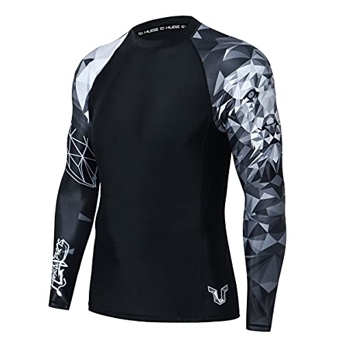 HUGE SPORTS Wildes Tier Sonnenschutz Schnelltrocknend Kompression Rash Guard Löwe 2XL von HUGE SPORTS