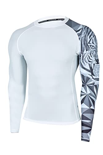 HUGE SPORTS Wildes Tier Sonnenschutz Schnelltrocknend Kompression Rash Guard Tiger 3XL von HUGE SPORTS