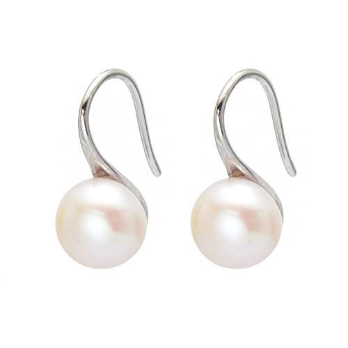 HUGETOMATO Perlenohrringe Silber 925 Post Ohrringe mit AAA Süßwasserperlen 8-9mm Perlenohrringe Ohrhänger, Elegante Trofen Ohrringe für Damen, Geburtstag, Valentinstag und Muttertag von HUGE TOMATO