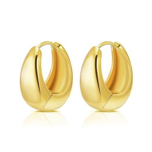 Huge Tomato Gold Creolen 18k vergoldete klobige Silber Ohrringe minimalistischer Schmuck Geschenk für Frauen von HUGE TOMATO