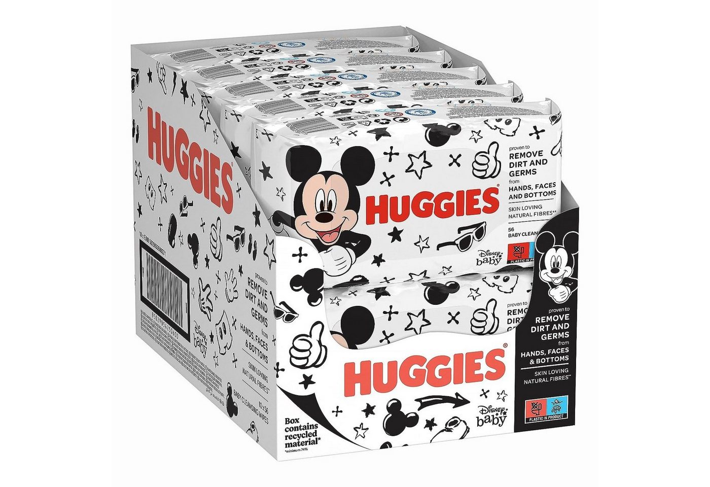 HUGGIES Windeln Baby Feuchttücher Disney Reinigungstücher 10 x 56 Tücher Monatsbox von HUGGIES