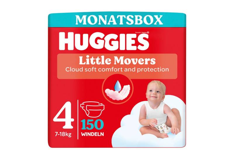 HUGGIES Windeln Baby-Windeln Little Movers Disney Größe 4 Monatsbox 150 St. (3 x 50) von HUGGIES