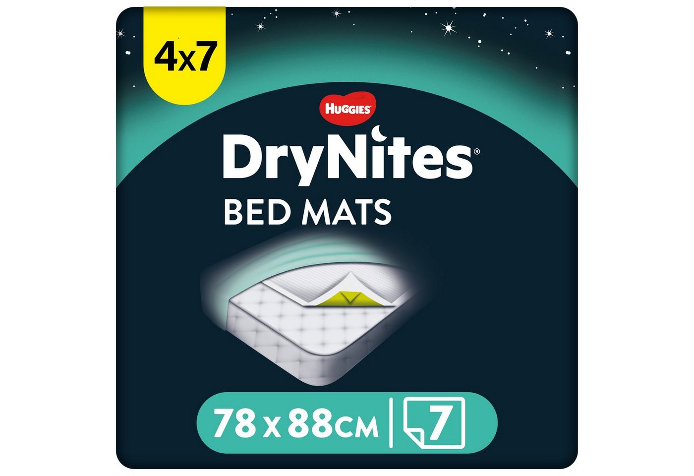 HUGGIES Windeln DryNites saugfähige Einweg-Betteinlagen 4x7 Bettauflagen Bettnässen von HUGGIES