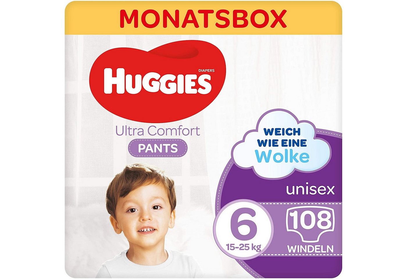 HUGGIES Windeln Ultra Comfort Pants Größe 6 (15-25 kg), 108 St., Windel-Pants, Windeln von HUGGIES