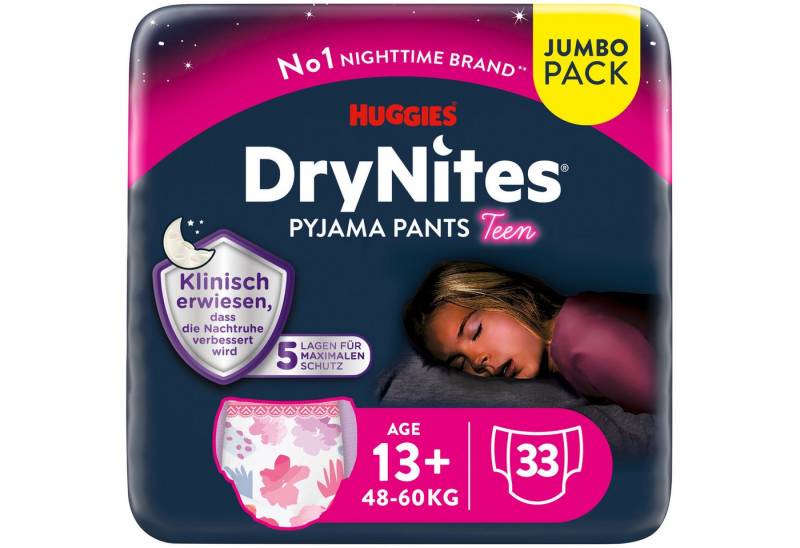 HUGGIES Windeln Nachtwindeln Mädchen ab 13 bis ca. 17 Jahre, 33 St. von HUGGIES