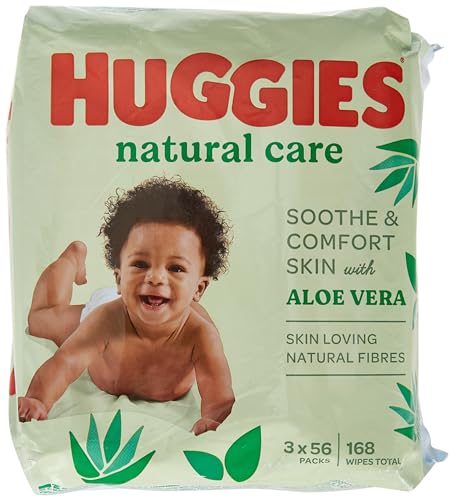 Huggies Natural Care Babytücher, 3 Packungen à 56 Stück (168 Tücher) von HUGGIES