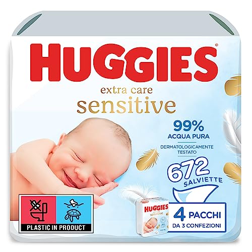 Huggies Pure - Extra Care - Babytücher 1 Box with 4 pacs (3 x 56 wipes per pack) von HUGGIES
