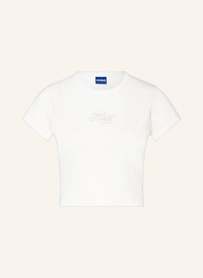 Hugo Cropped-Shirt Dome Mit Schmucksteinen weiss von HUGO
