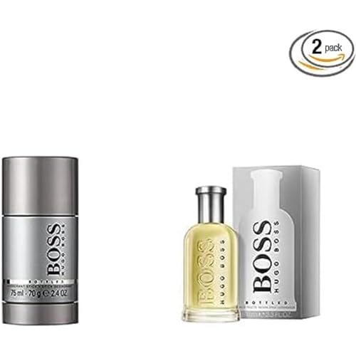 BOSS BOTTLED Eau de Toilette, orientalisch-holziger Herrenduft, 100ml & BOSS BOTTLED Deo-Stick, orientalisch-holziger Herrenduft mit Zimt und Moschusnoten für vielseitige Männer, 75ml (1er Pack) von HUGO BOSS