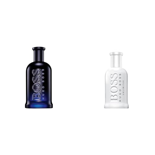 BOSS BOTTLED NIGHT Eau de Toilette, aromatisch-holziger Herrenduft mit Moschus und Kardamom für elegante Männer, 200ml & ED UNLIMITED EDT 100ml von HUGO BOSS