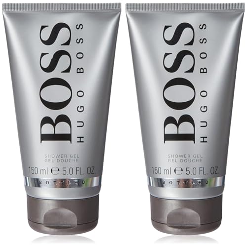 BOSS BOTTLED Shower-Gel, orientalisch-holziger Herrenduft mit Zimt und Moschusnoten für vielseitige Männer, 150ml (Packung mit 2) von HUGO BOSS