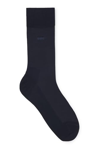 BOSS Herren George RS Uni MC Mittelhohe Logo-Socken aus ägyptischer Baumwolle mit merzerisiertem Finish Dunkelblau 41-42 von HUGO BOSS