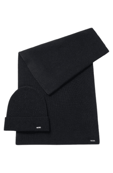 HUGO BOSS - Boss Frauen Linia Geschenk-Set mit Schal und Mütze, Schwarz von HUGO BOSS