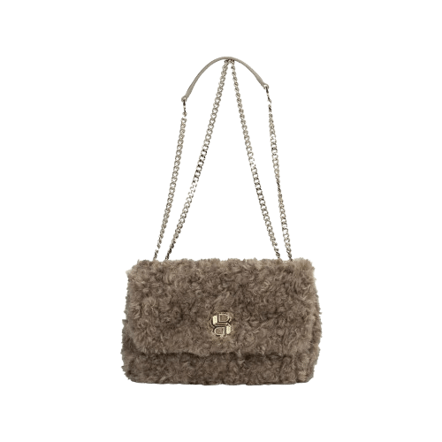 HUGO BOSS - Boss Icon M Handtasche, Umhängetasche aus Teddy-Gewebe, Braun von HUGO BOSS