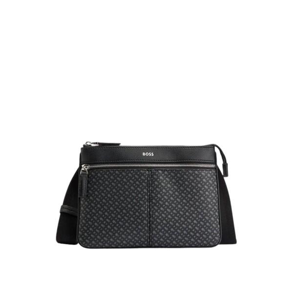 HUGO BOSS - Boss Zair N Envelope Bag, Umhängetasche, Schwarz-Grau von HUGO BOSS
