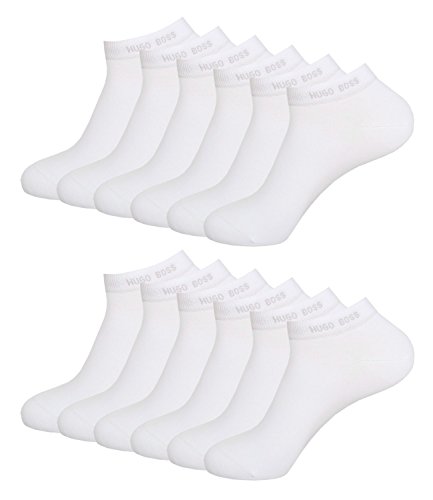 HUGO BOSS Herren Sneaker Socken Füßlinge Business Socks 50272217 12 Paar, Farbe:Weiß, Größe:43-46, Artikel:-100 white von HUGO BOSS