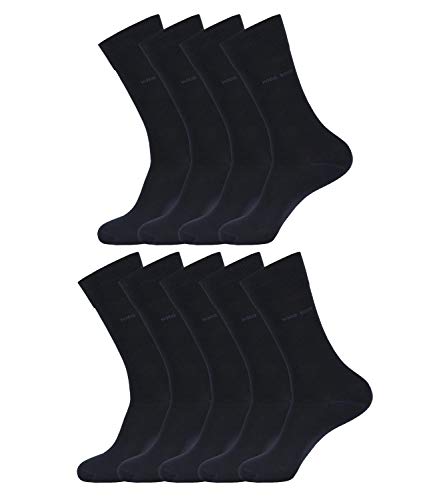 HUGO BOSS Herren Socken Strümpfe Business George RS Uni 50388433 9 Paar, Farbe:Blau, Größe:43-44, Menge:9 Paar (9x 1 Paar), Artikel:-401 dark blue von BOSS