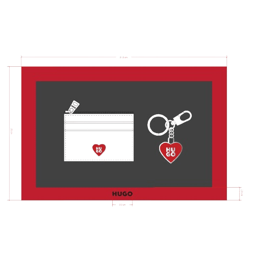 HUGO BOSS - Hugo Kartenetui / Schlüsselanhänger Geschenkset, Schwarz-Rot von HUGO BOSS
