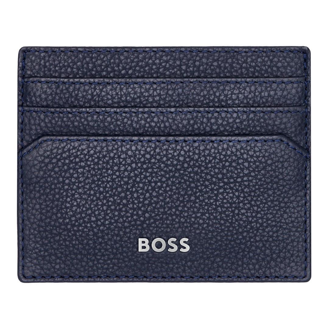 HUGO BOSS - Kreditkartenetui Classic Grained Navy Dunkelblau von HUGO BOSS