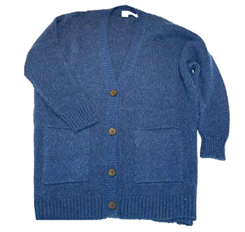 HUGO BOSS Oversized Strickjacke WEVELYN aus Woll/Alpaka Mix blau 427 (S) von HUGO BOSS