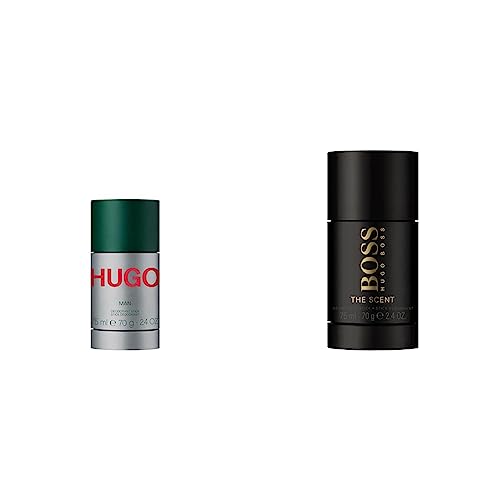 HUGO MAN Deo Stick & BOSS THE SCENT Deo Stick für Herren, orientalischer Duft mit Leder-Noten und Maninka-Frucht für verführerische Männer, 75ml von HUGO BOSS