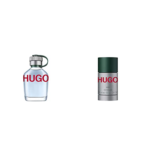 HUGO MAN Eau de Toilette, aromatisch-belebende Duftnoten mit Tannenbalsam, 75ml & HUGO MAN Deo Stick, aromatisch-belebende Duftnoten mit Tannenbalsam für spontane Männer, 75ml von HUGO BOSS