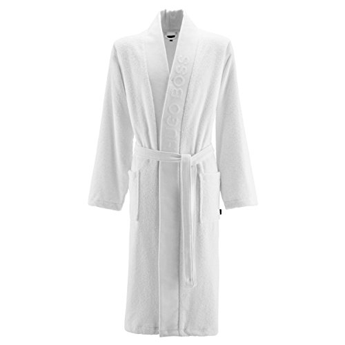 Hugo Boss Home Kimono, Bademantel, unifarben, Baumwolle, Ice, M von HUGO BOSS