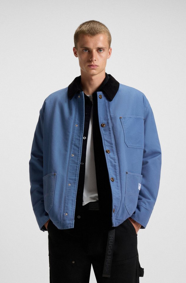 HUGO Blue Hemdjacke Brams Cordkragen, Oversized Fit, leicht wattiert von HUGO Blue