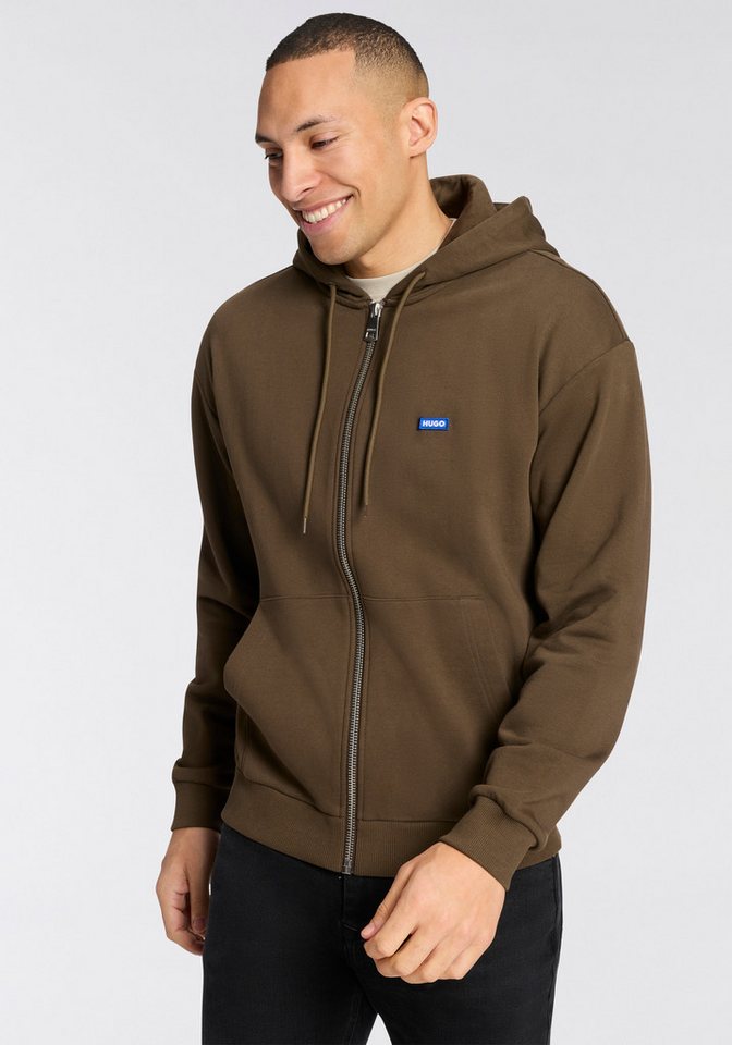 HUGO Blue Kapuzensweatjacke Nadarasi mit Logo-Badge von HUGO Blue