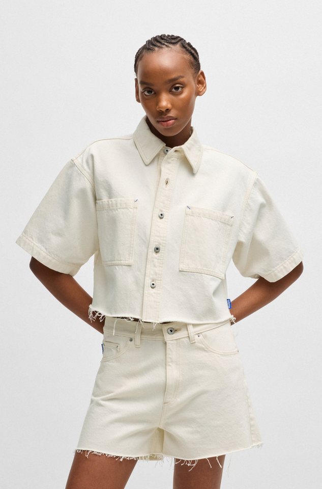 HUGO Blue Jeansbluse Getecna mit geschnittenem Saum von HUGO Blue